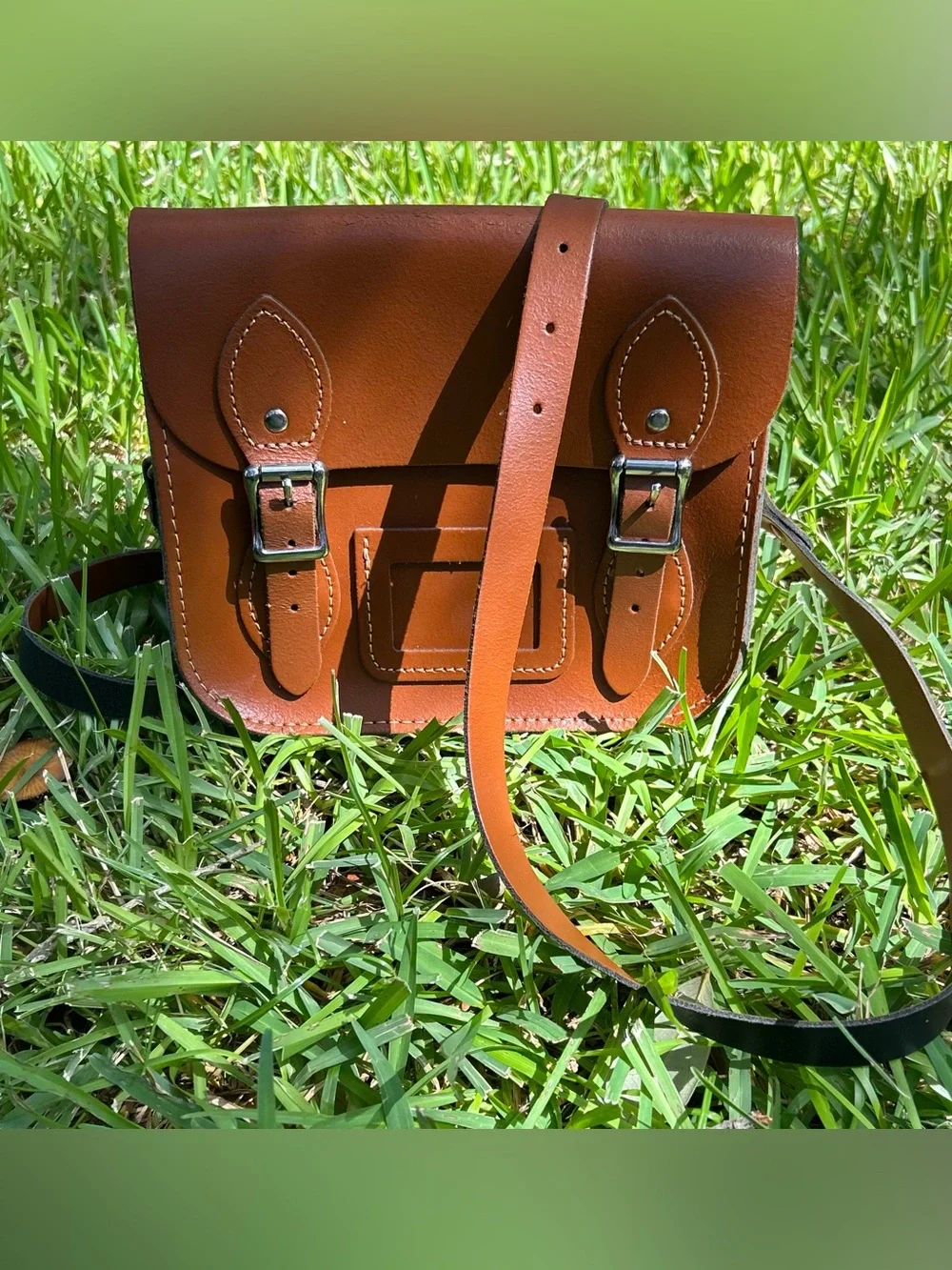 The Leather Satchel Co Classic Brown Satchel Crossbody Bag